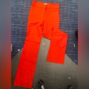 10 Crosby Derek Lam Fiery Red front slit pants